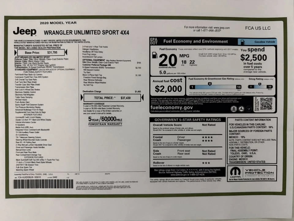 2020 Jeep JL Wrangler - Image 16 of 16