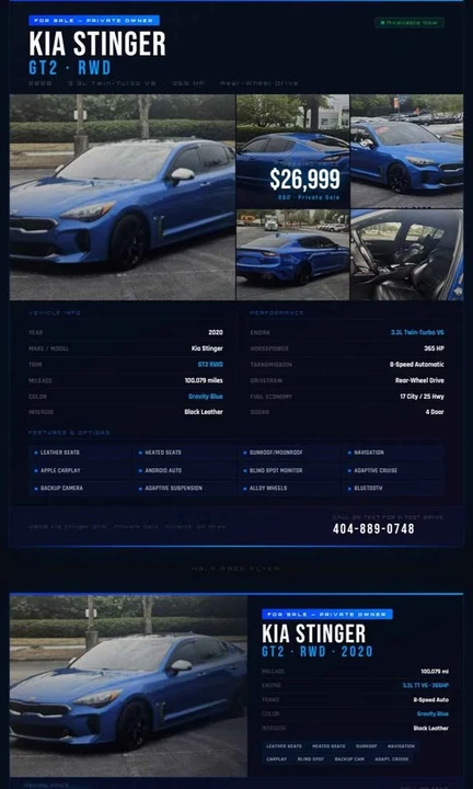 2020 Kia Stinger GT - Image 2 of 6