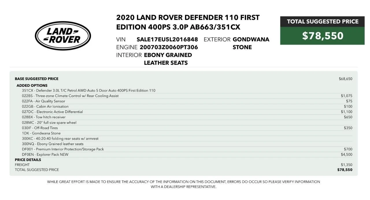2020 Land Rover Defender L663 - Image 3 of 21