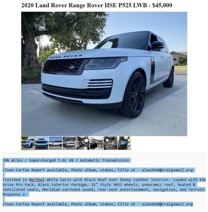 2020 Land Rover Range Rover L405 - Image 2 of 9