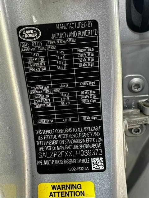 2020 Land Rover Range Rover L405 - Image 9 of 18