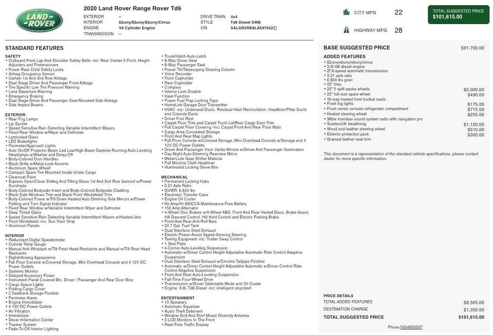 2020 Land Rover Range Rover L405 - Image 5 of 20