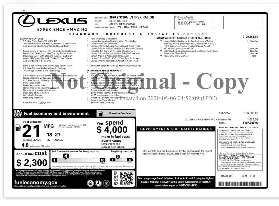 2020 Lexus LS 5th Gen - Image 2 of 22