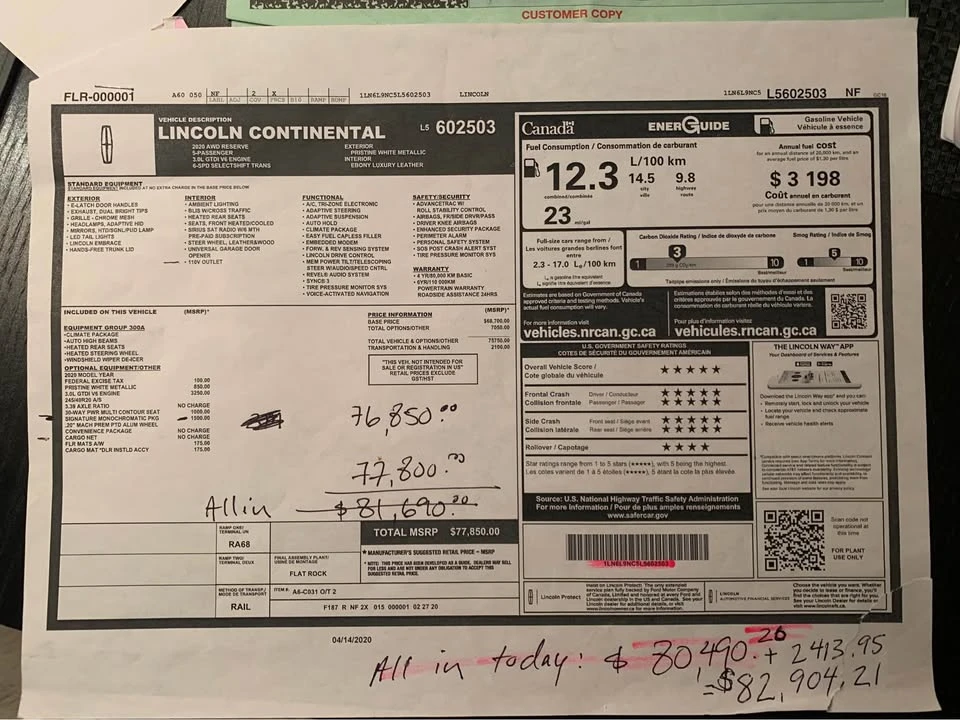2020 Lincoln Continental 10th Gen - Image 14 of 14