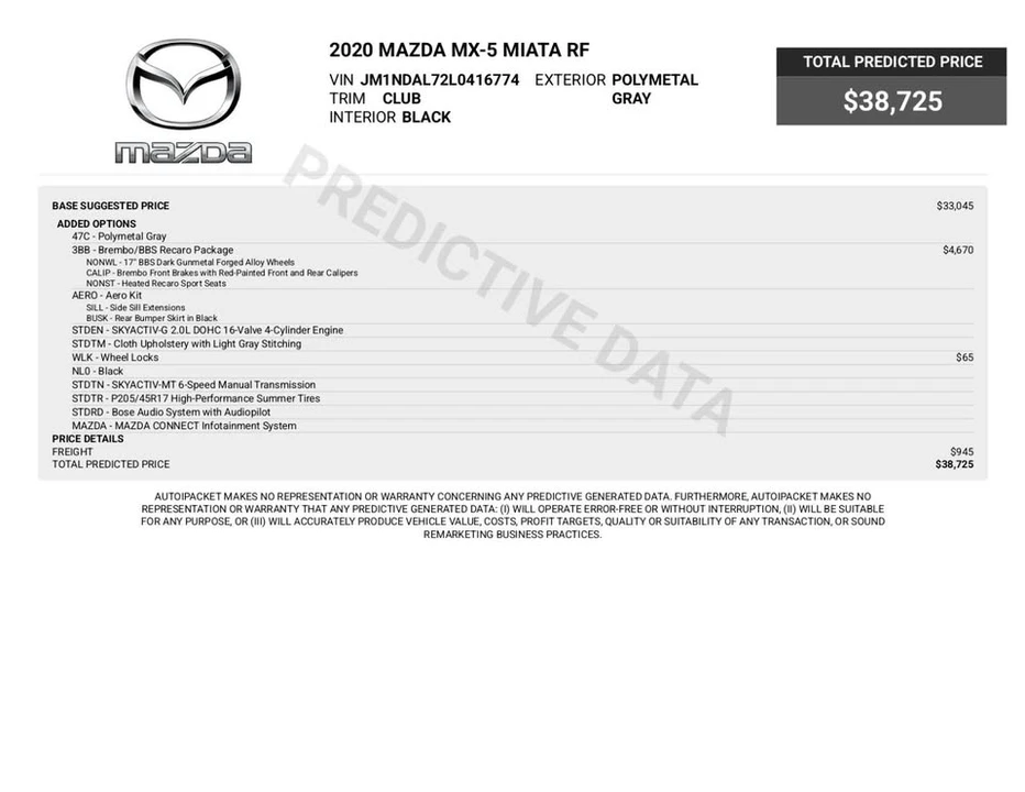 2020 Mazda ND MX-5 Miata - Image 2 of 18