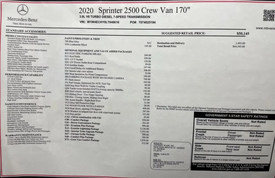 2020 Mercedes-Benz VS30 Sprinter - Image 15 of 15