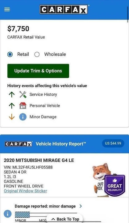 2020 Mitsubishi Mirage 6th Gen - Image 19 of 19