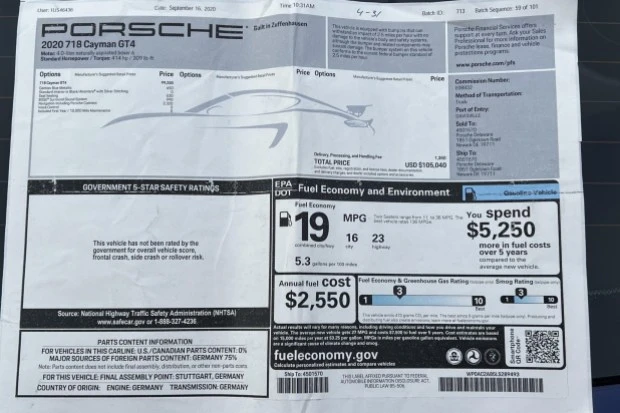 2020 Porsche 718 Cayman GT4 - Image 8 of 8