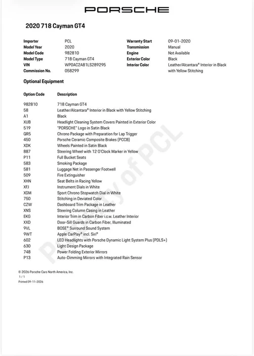 2020 Porsche 718 Cayman GT4 - Image 11 of 11