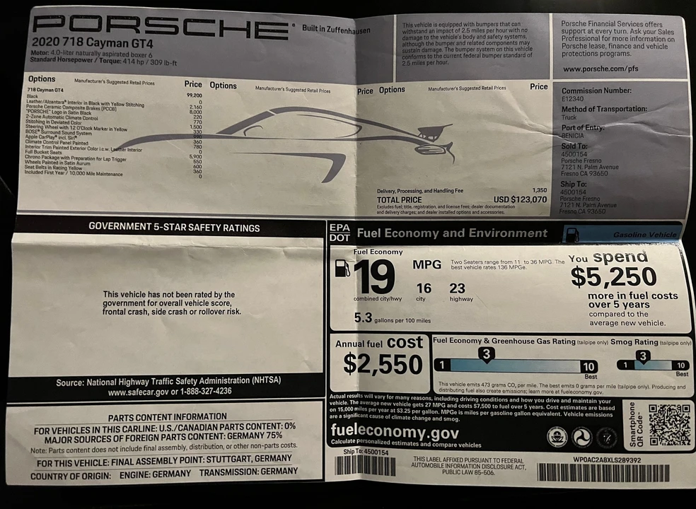 2020 Porsche 718 Cayman GT4 - Image 9 of 9