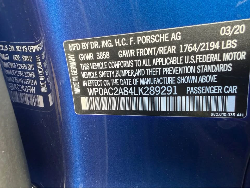 2020 Porsche 718 Cayman GT4 - Image 12 of 12
