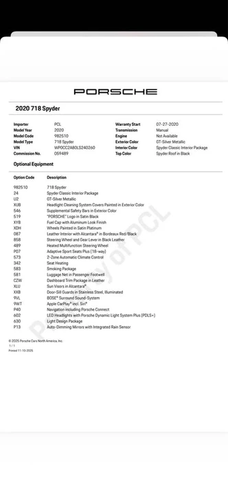 2020 Porsche 718 Boxster Spyder - Image 9 of 9