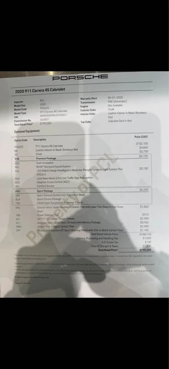 2020 Porsche 992 Carrera 4S - Image 18 of 19