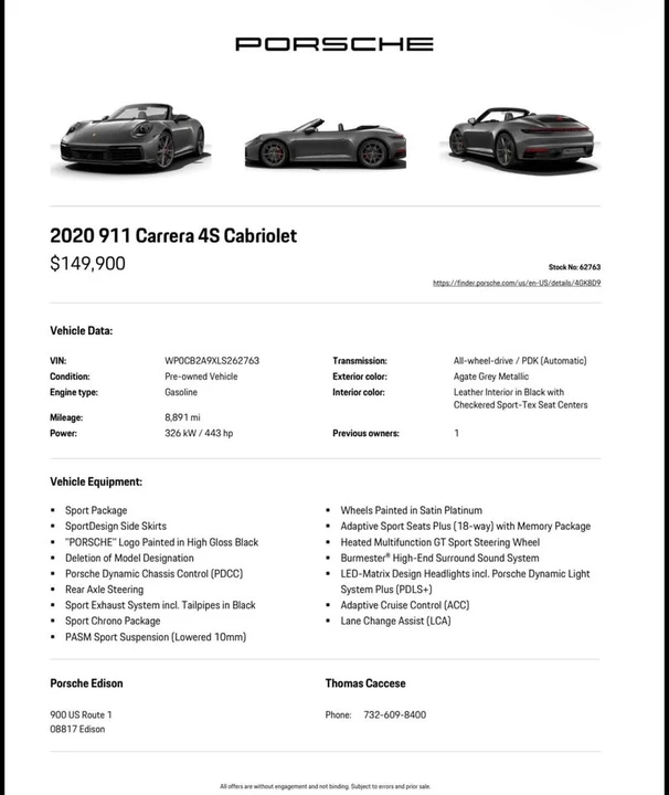 2020 Porsche 992 Carrera 4S - Image 4 of 17