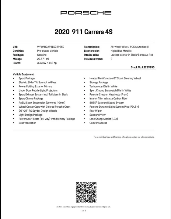 2020 Porsche 992 Carrera 4S - Image 4 of 16