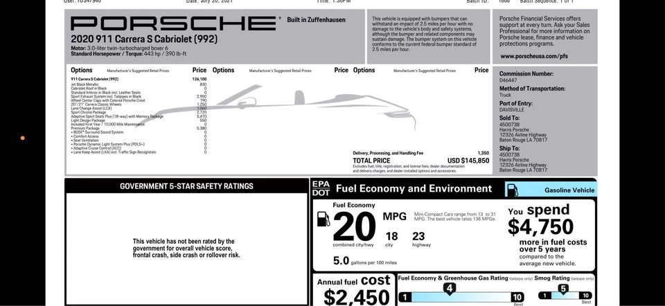 2020 Porsche 992 Carrera S - Image 10 of 10