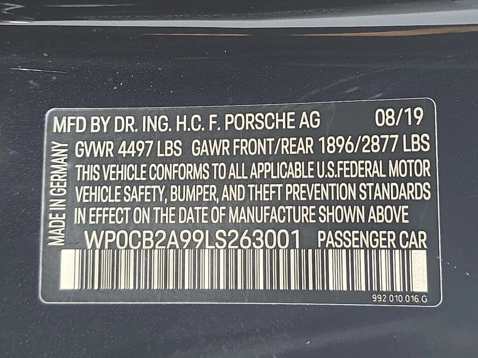 2020 Porsche 992 Carrera S - Image 22 of 22