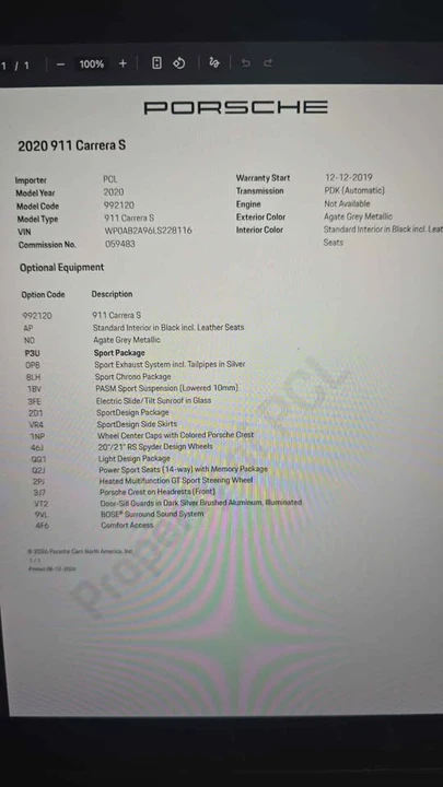 2020 Porsche 992 Carrera - Image 2 of 5