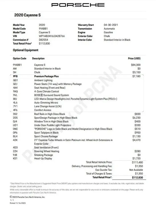 2020 Porsche 9Y0/9Y3 Cayenne S - Image 2 of 12