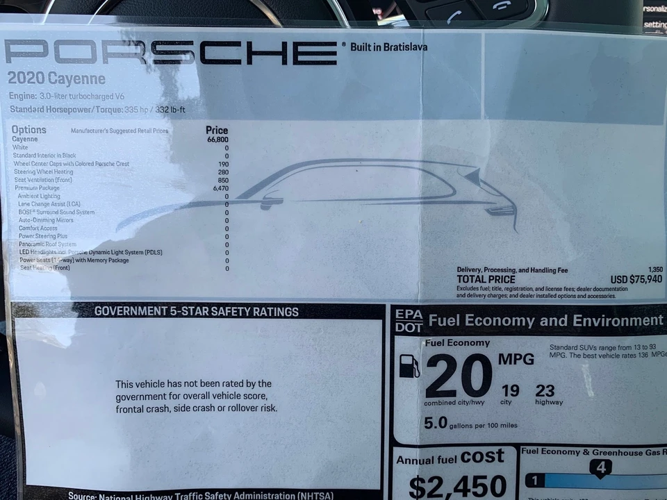 2020 Porsche 9Y0/9Y3 Cayenne - Image 14 of 15