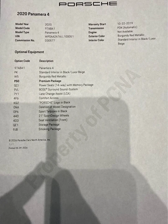 2020 Porsche 971 Panamera - Image 11 of 11