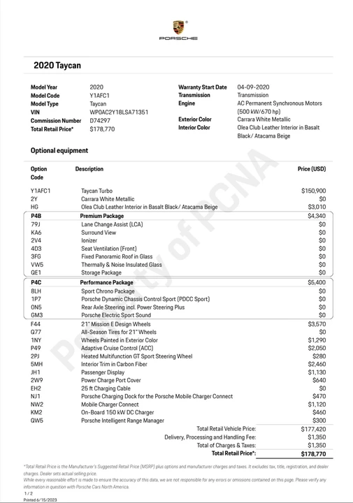 2020 Porsche Taycan Turbo - Image 24 of 24