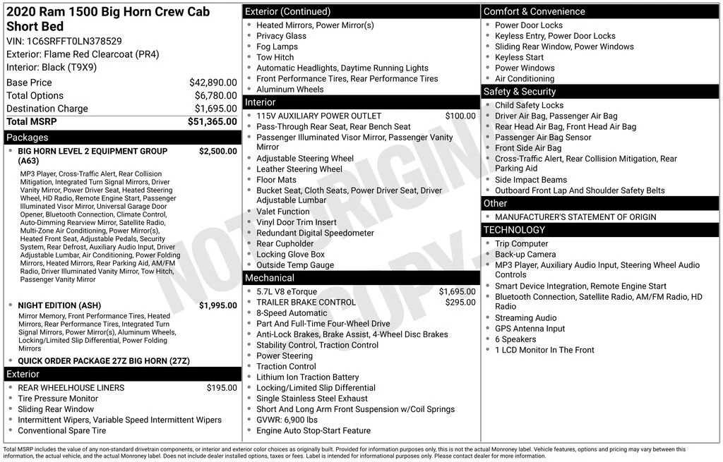 2020 Ram 1500 2nd Gen - Image 2 of 2