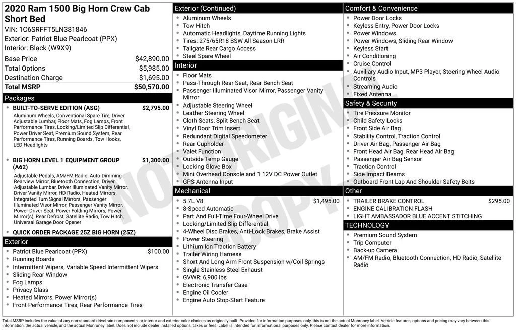 2020 Ram 1500 2nd Gen - Image 2 of 2
