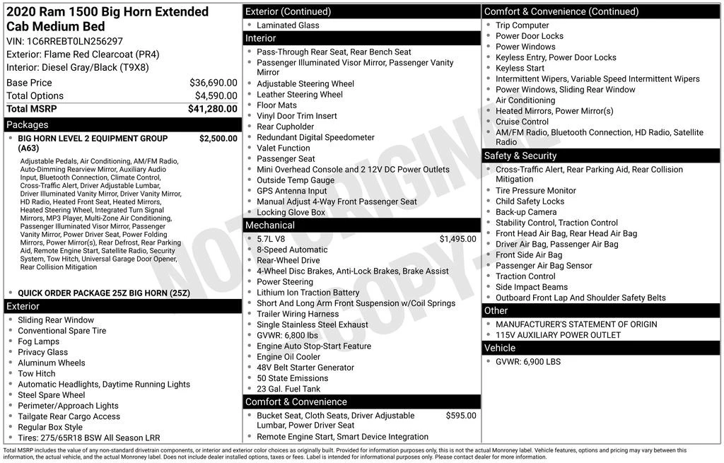2020 Ram 1500 2nd Gen - Image 2 of 2
