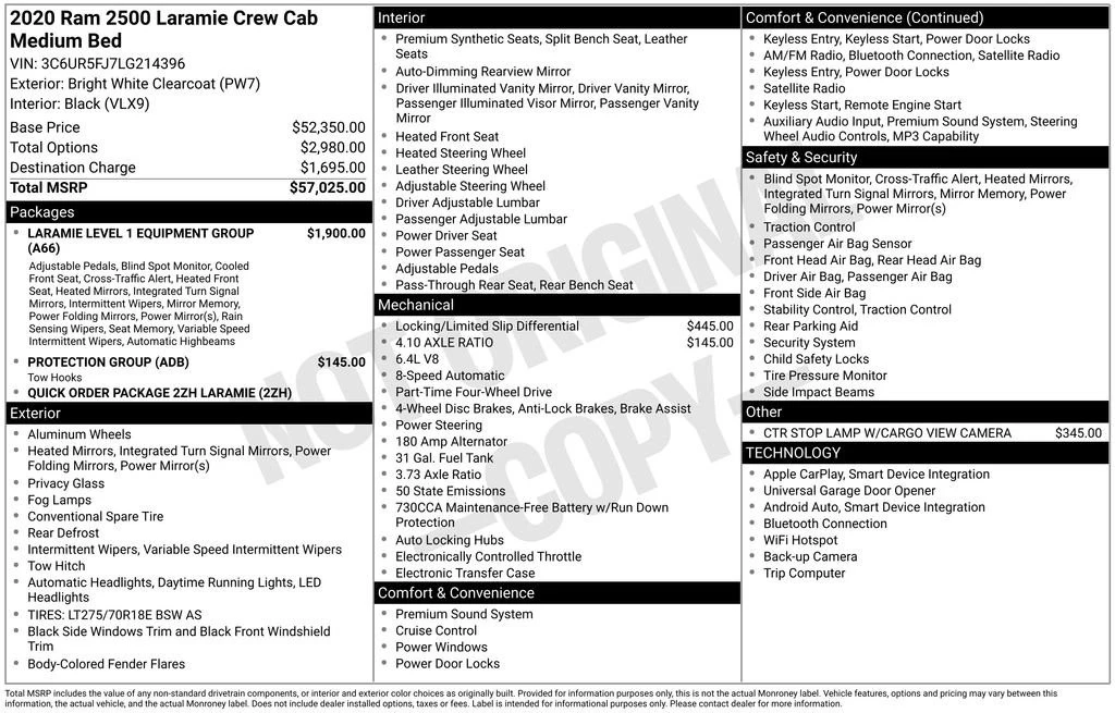 2020 Ram 2500 - Image 2 of 2
