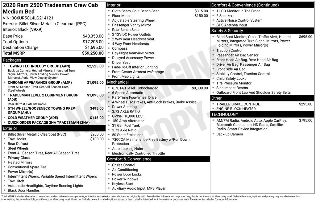 2020 Ram 2500 - Image 2 of 2