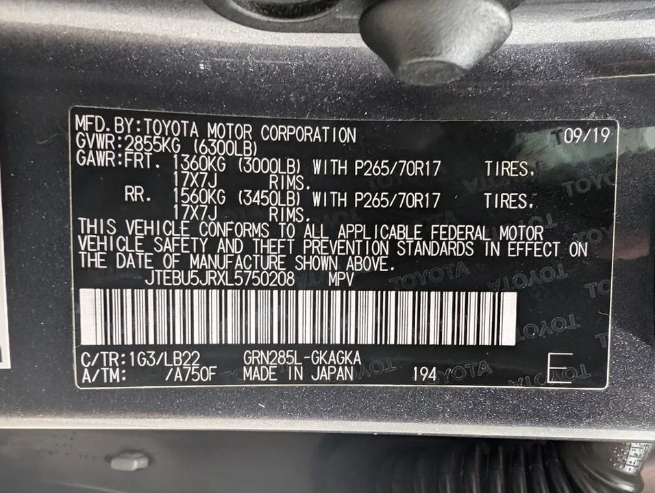 2020 Toyota 4Runner 5th Gen - Image 10 of 11