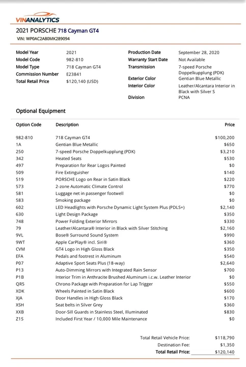 2021 Porsche 718 Cayman - Image 25 of 28