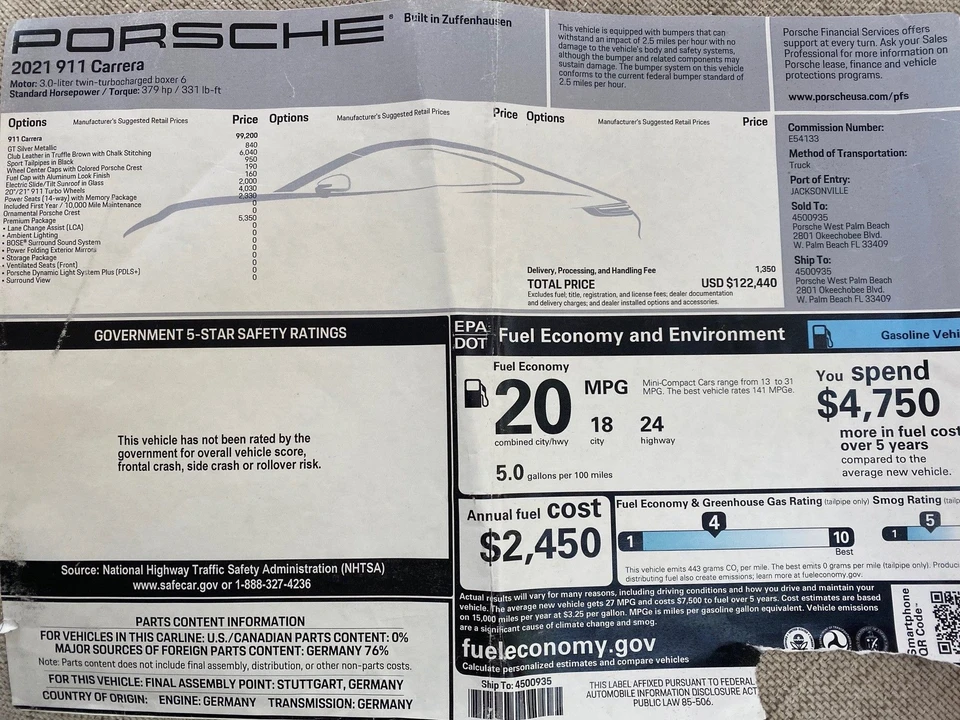 2021 Porsche 992 Carrera - Image 8 of 9
