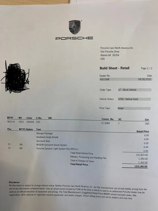 2020 Porsche 992 Carrera - Image 4 of 4