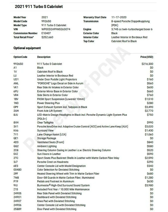 2021 Porsche 992 Turbo S - Image 2 of 4