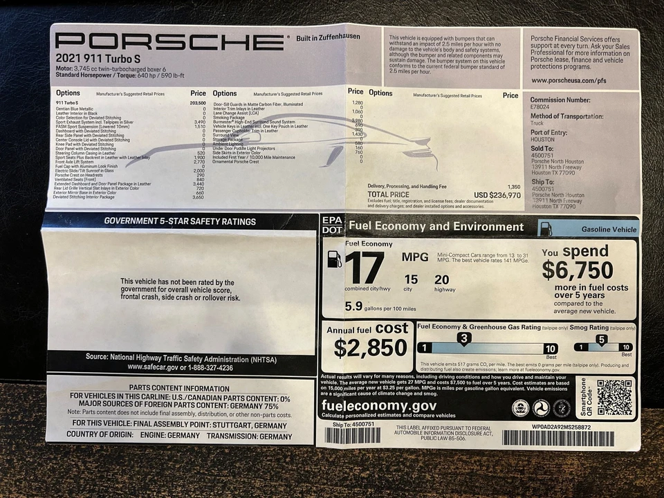 2021 Porsche 992 Turbo S - Image 9 of 13