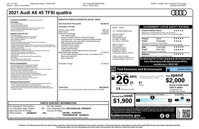 2021 Audi C8 A6 - Image 3 of 21