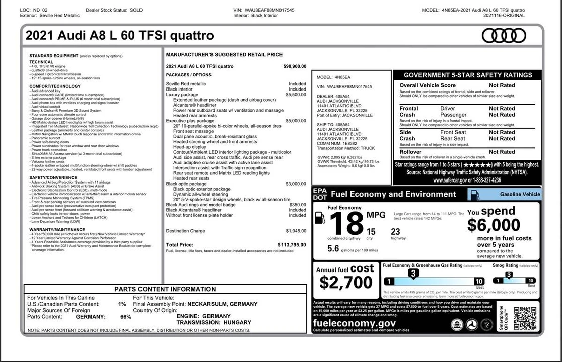 2021 Audi D5 A8 - Image 18 of 18