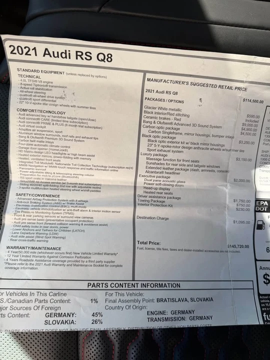 2021 Audi RS Q8 - Image 18 of 18