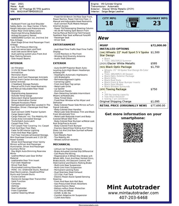 2021 Audi 4M Q7 - Image 16 of 16