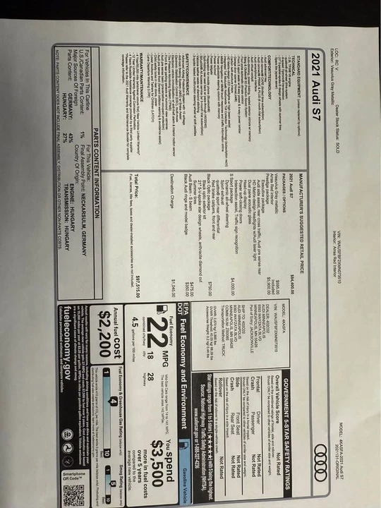 2021 Audi C8 S7 - Image 16 of 16