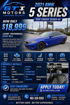 2021 BMW 5 Series 530i xDrive Sedan 4D