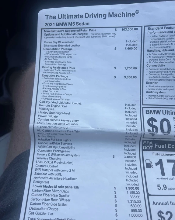 2021 BMW F90 M5 - Image 11 of 18