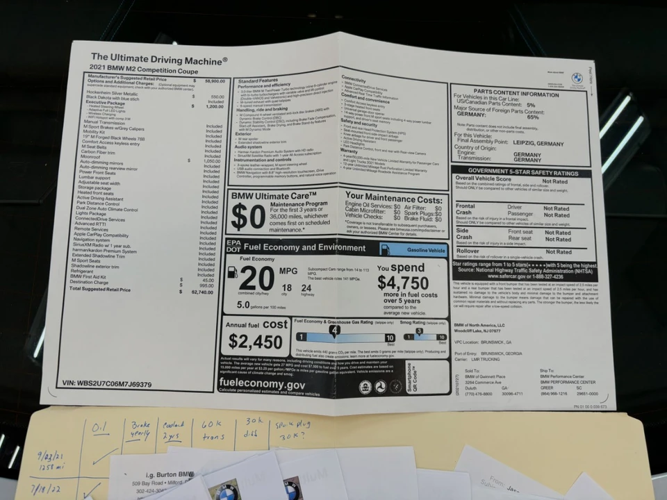 2021 BMW F87 M2 - Image 3 of 12