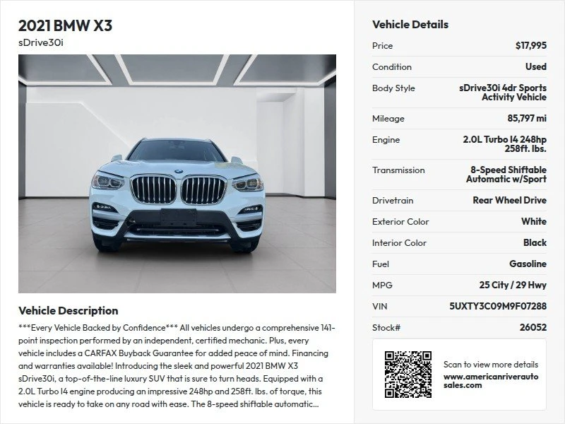 2021 BMW G01 X3 - Image 13 of 13
