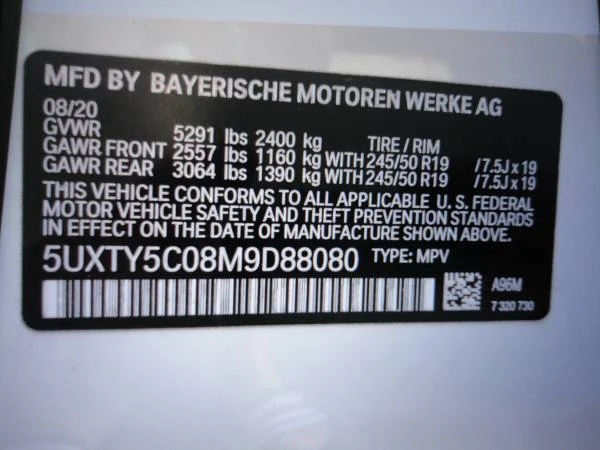 2021 BMW G01 X3 - Image 6 of 13