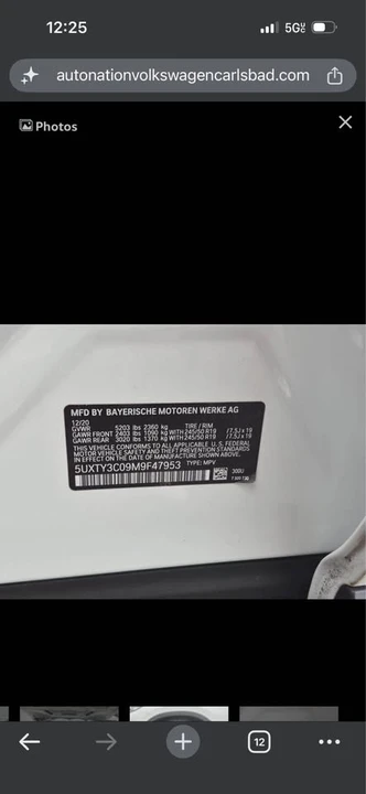 2021 BMW G01 X3 - Image 12 of 12