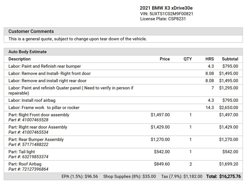 2021 BMW G01 X3 - Image 19 of 20