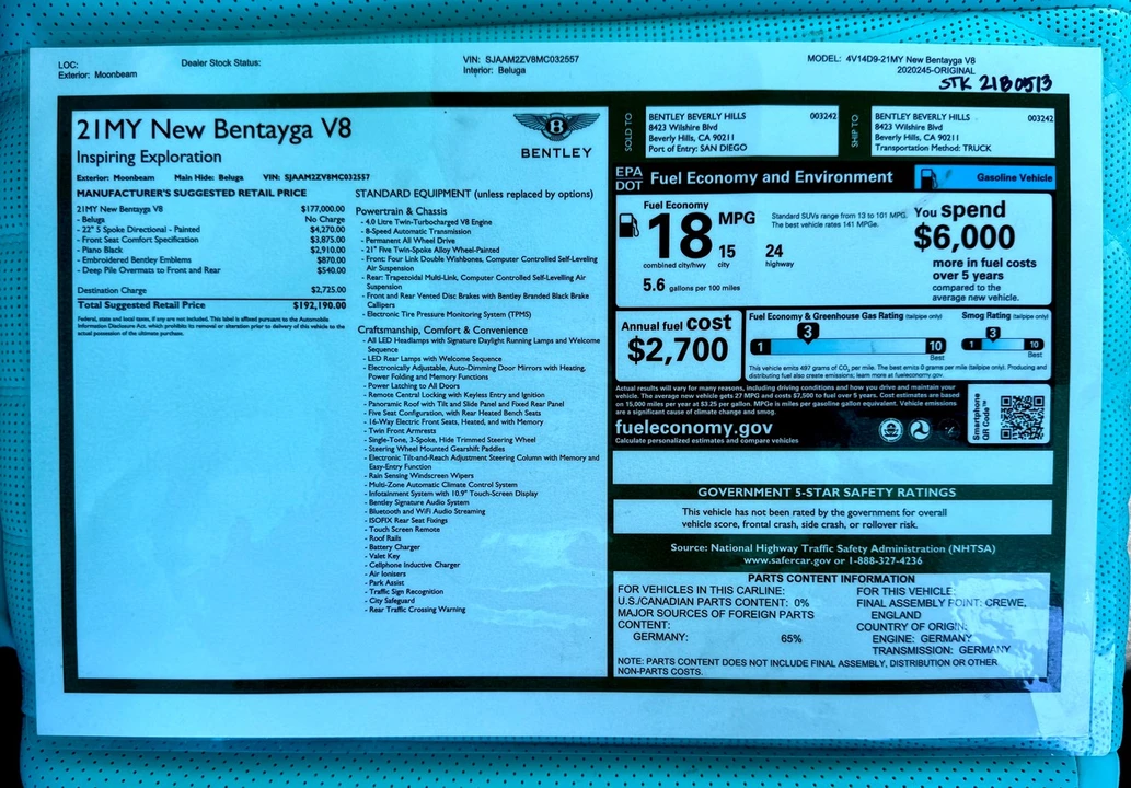 2021 Bentley Bentayga - Image 3 of 12